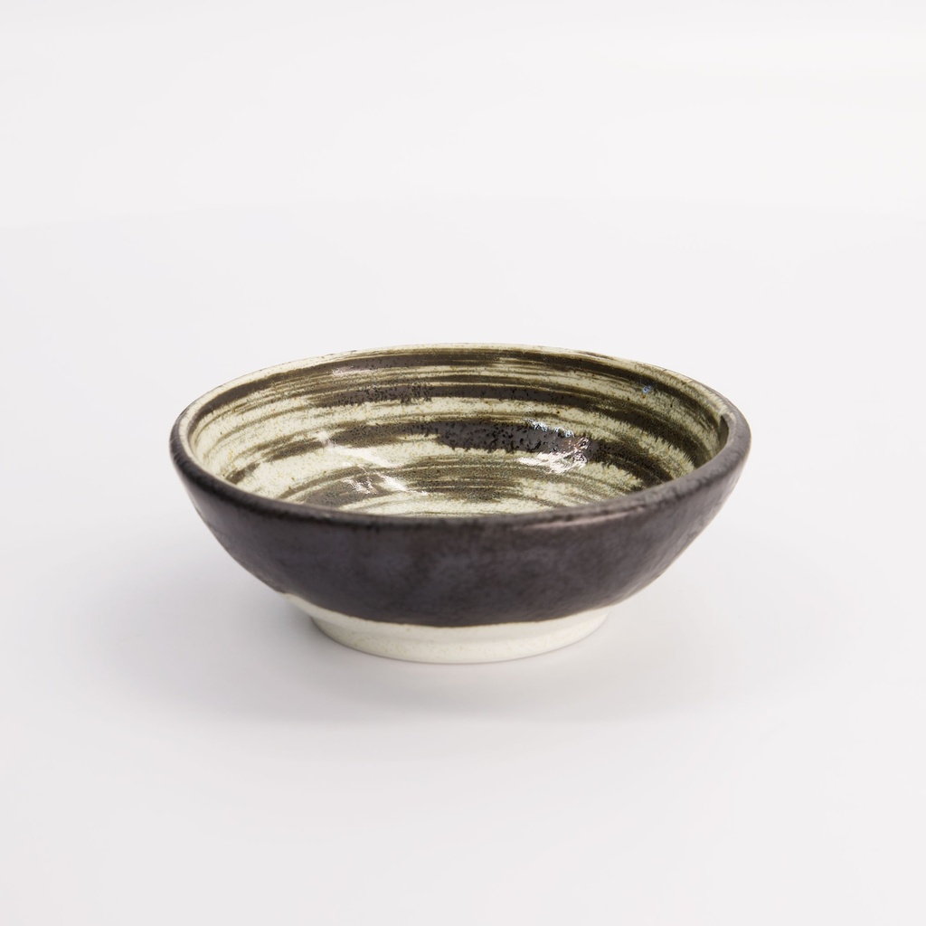 Asashio Bowl 13x4.5cm 250ml Bk/Wh 21629 6/72