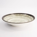 Asashio Deep Plate 29x6cm Bk/Wh 21632 2/16