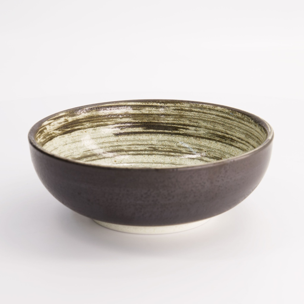 Asashio Bowl 17.5x6.2cm 800ml Bk/Wh 21635 4/32