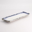 Tajimi Blue/White Plate 31.7x11.2cm E485-79 3/30
