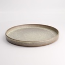 Round Plate Grey with Rim 26.5x3cmh E764-P-10196