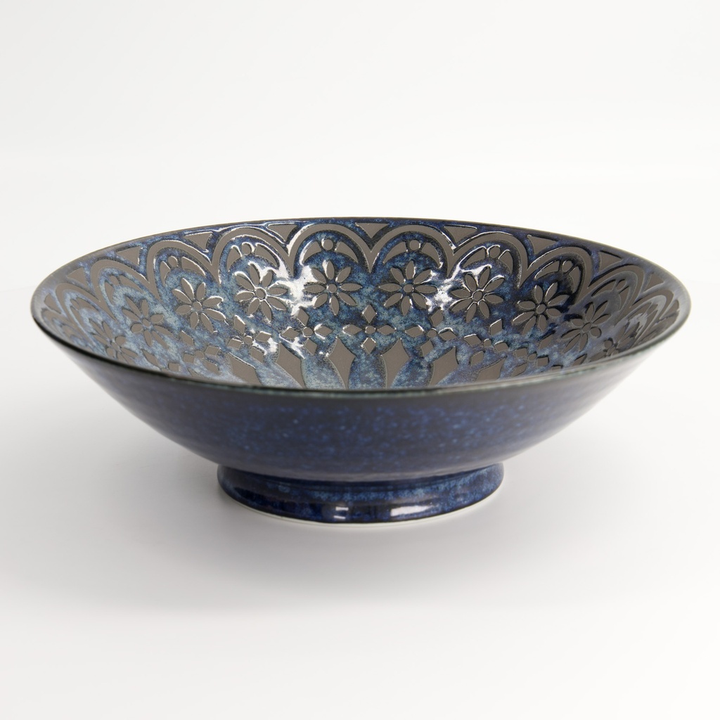 Zahra Shallow Bowl 20.5x4.5cm Blue ZAH-13 3/24