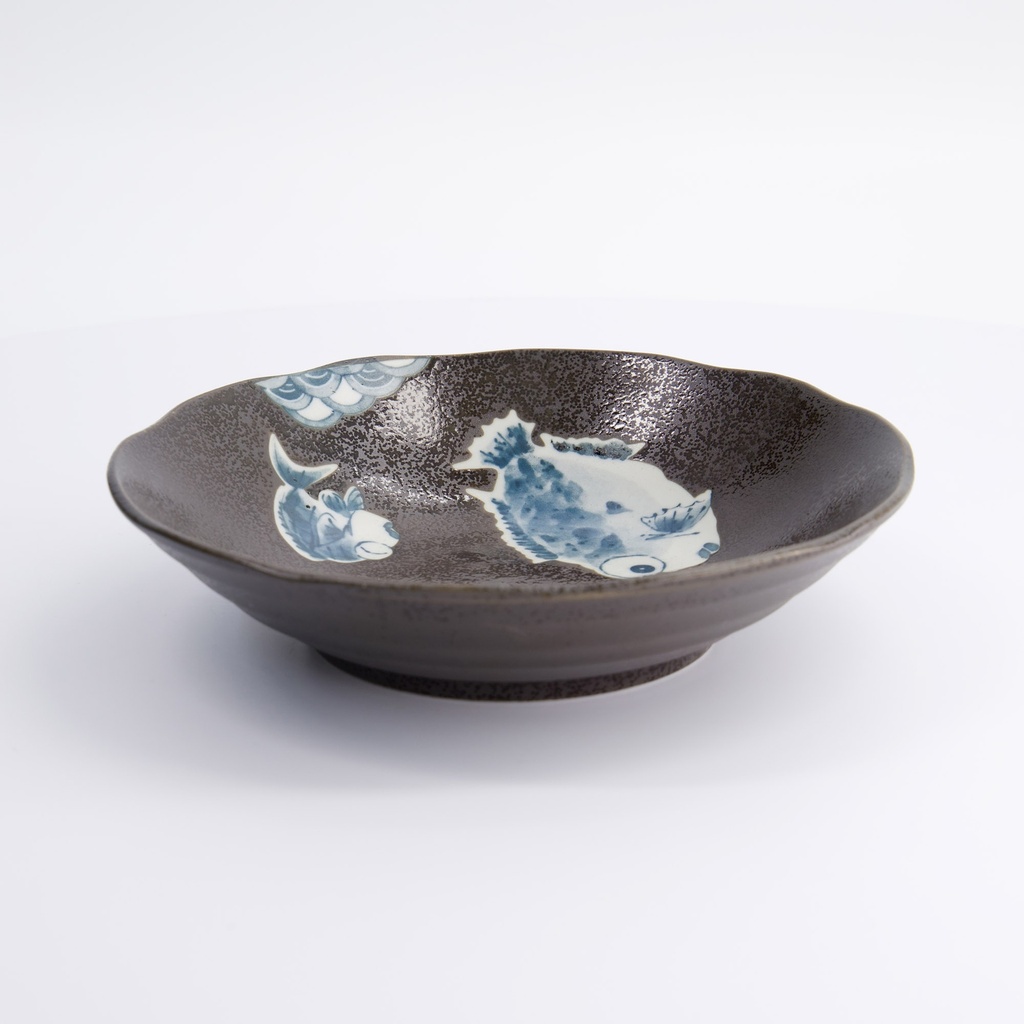 Kawaii Bowls 20.5x4.5cm Fugu Blowfish Brown 4/32