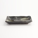 Mino Craft Divided Plate 17x11x2.5cm Black 8/64