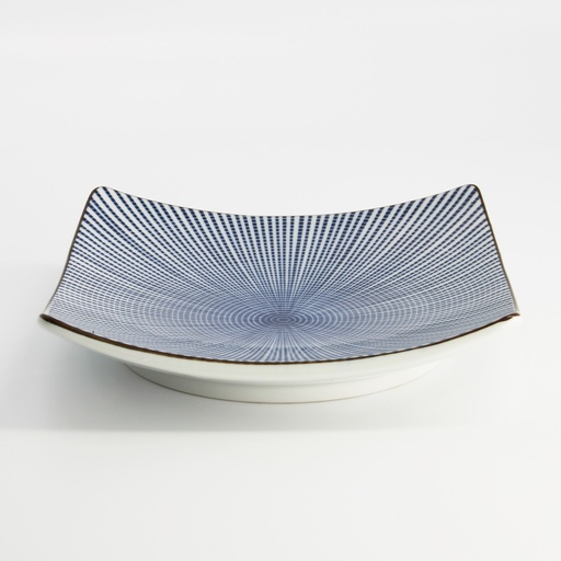 [2581] Sendan Blue Plate Square 18.8x18.8x2.3cm NT00212 6/24