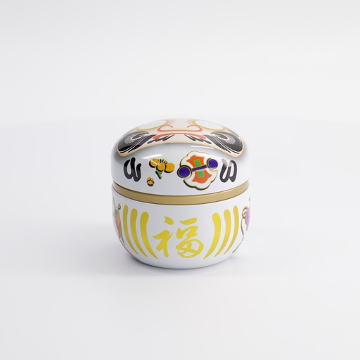[7790] Tea Container S.S. 8.25cm 100g Daruma White NT-5866/W 1/100