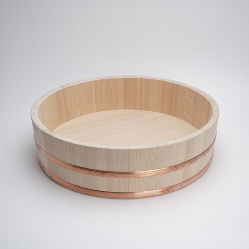 [4335] Wooden Sushi Hangiri w/Copper Hoop Japan Made 54x14.5cm YU-54  1/3 (N!)