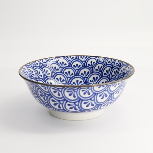[2284] Mixed Bowls 20.5x8cm 1200ml BL/WH FK-9399/A 3/24