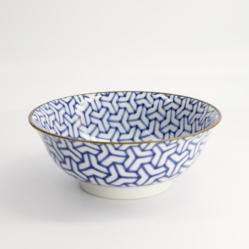 [2287] Mixed Bowls 20.5x8cm 1200ml BL/WH FK-9399/D 3/24