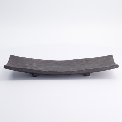[7235] Mino Craft Rectangular Plate 31.5x10cm Black  6/36