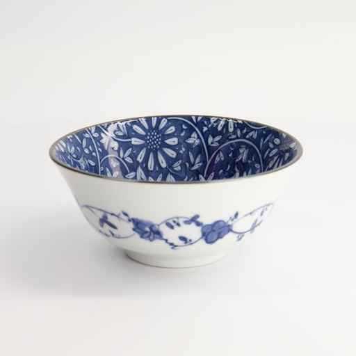 [7737] Mixed Bowls 15x6.5cm 500ml BL/WH TN582/AI 6/48