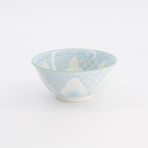 [8967] Lily Flower Tayo Bowl 14.8x6.8 550ml L.Blue HB-3625/D 6/48