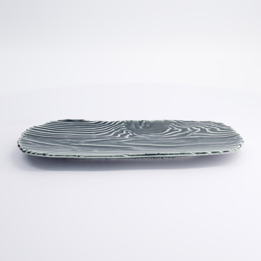 [7846] Mino Craft Rectangular Plate 31x14.5cm Black 3/24