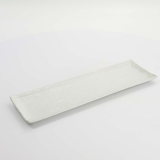 [15445] Mino Craft Rectangular Plate 33.2x10.5cm White 5/40
