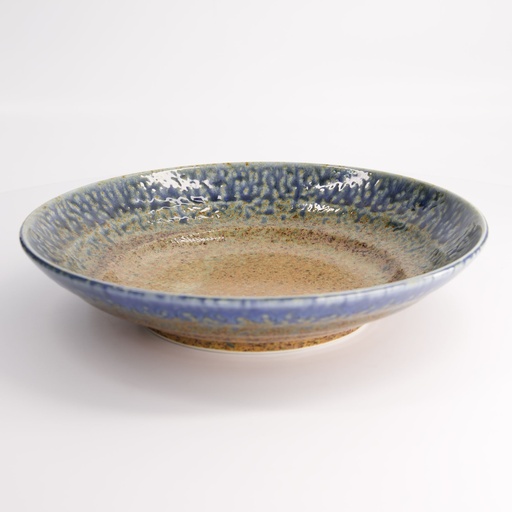 [15453] Minoyaki Reef Blue Deep Plate 28.5x6cm MS-7126/C 2/16