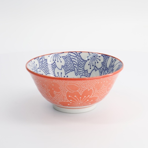 [15463] Mixed Bowls Dot Sakura 14.8x6.8cm 500ml Blue/Red HB-7101/A 6/48