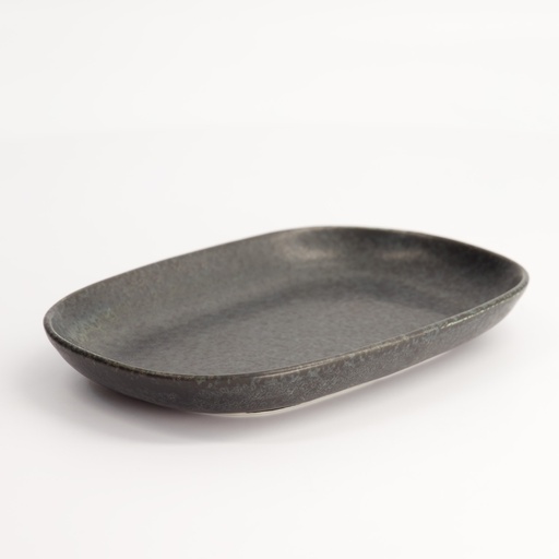 [15546] Onyx Noir Oval Plate 18.7x12.7x2.4cm YW-7217/BK 6/72