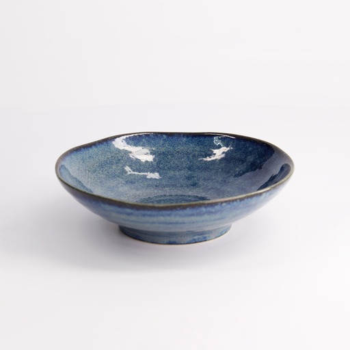 [14322] Cobalt Blue Shallow Bowl 17x4.7cm YW-5577 12/72