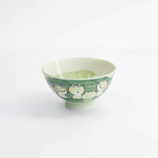 [14341] Kawaii Rice Bowl 11.4x6.2cm 300ml Frog Green HR29/G  5/120