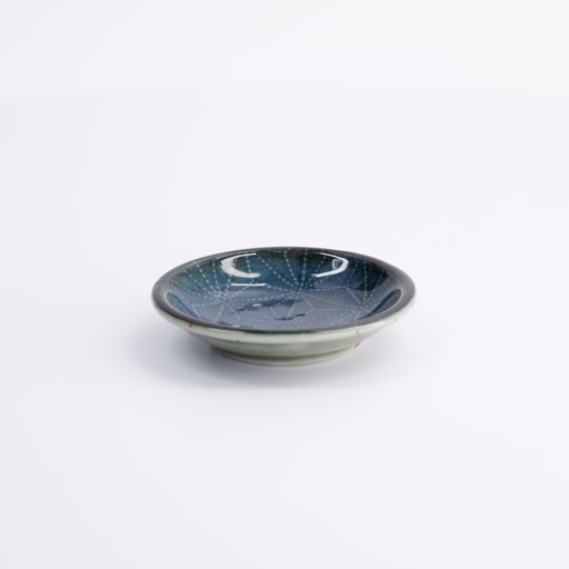 [14357] Sauce Dish Round 9.5x2cm Kamon Blue HB-5852/B  12/192