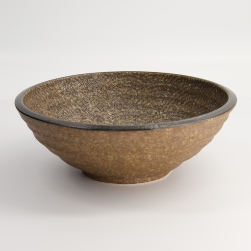 [14447] Minoyaki Bronze Matte Wave Ramen Bowl 24.6x8.6cm 1550ml MS-5862/A 2/16