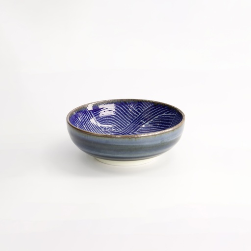 [14210] Seigaiha Blue Bowl 12.5x4.2cm 300ml FK-4047/B 6/48