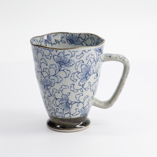 [8896] Mug 9x11cm 400ml Blue/Grey Botan MT-3005/C 6/60