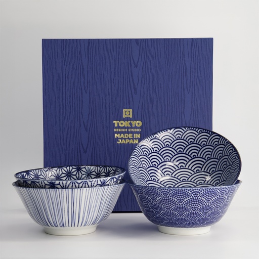 [16039] Nippon Blue Tayo Bowl Giftset 4pcs 15.2x6.7cm 500ml TN-08/ABDF 1/6