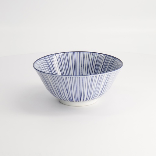 [16009] Nippon Blue Tayo Bowl 15.2x6.7cm 500ml Lines TN-02/D 6/48