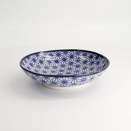 [16032] Nippon Blue Pasta Plate 21x5.2cm Star YW-07/F  6/36