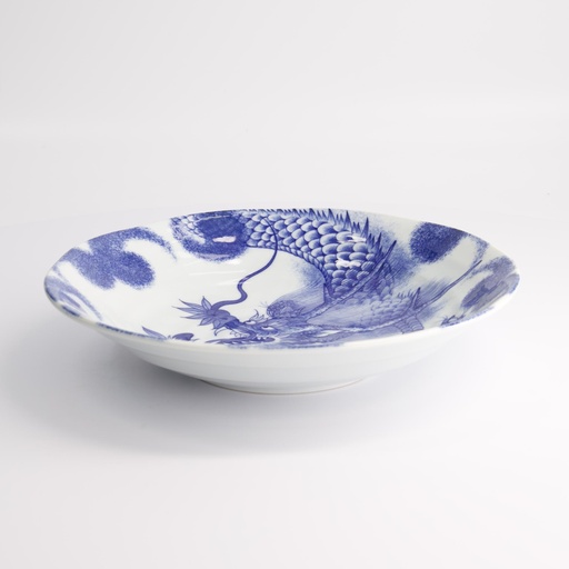 [16111] Dragon Light Weight Pasta Plate 25.3x5.2cm Blue YW-7803/A 3/36