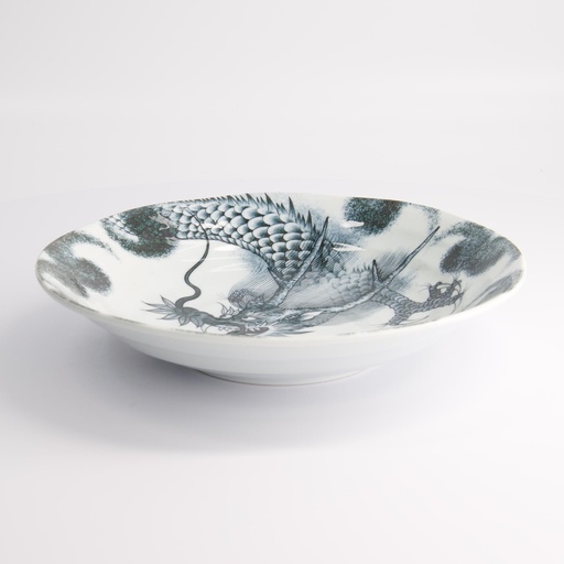 [16112] Dragon Light Weight Pasta Plate 25.3x5.2cm Black YW-7803/B 3/36