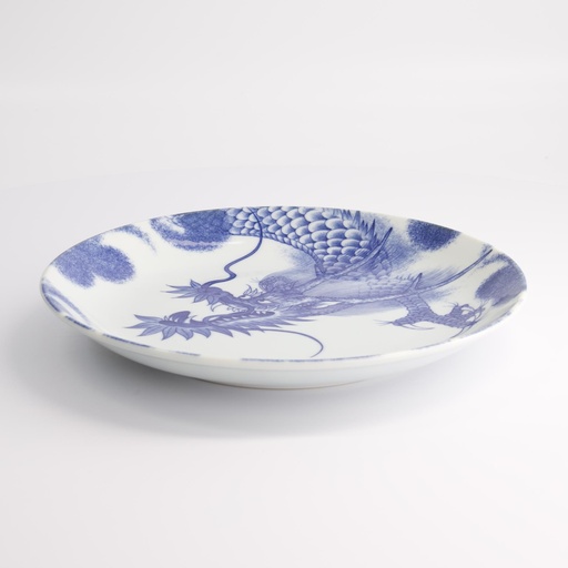 [16115] Dragon Plate 25.3cm Blue YW-7804/A 3/36