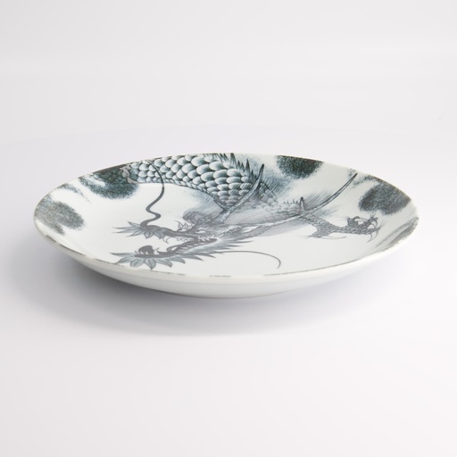 [16116] Dragon Plate 25.3cm Black YW-7804/B 3/36