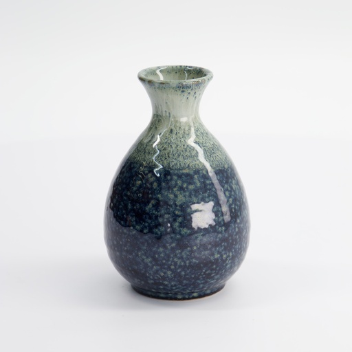 [15844] Sake Bottle 8x12.5cm 300ml White/Blue YW-7678/B  6/72