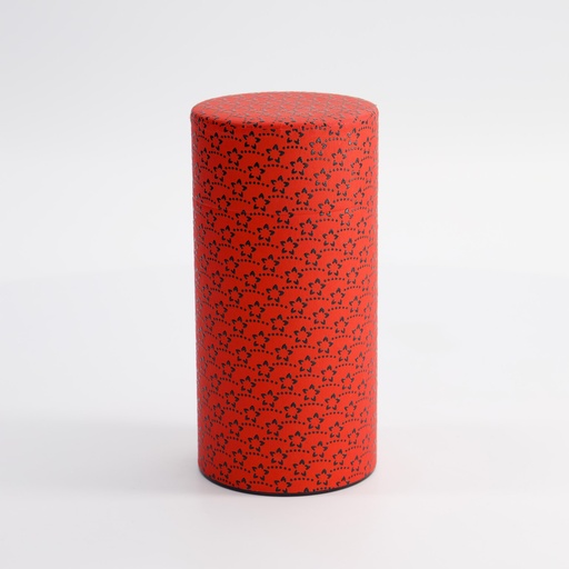 [16192] Tea Container S.S. 7.4x15.5cm 200gr Flower Red 20202R 1/120