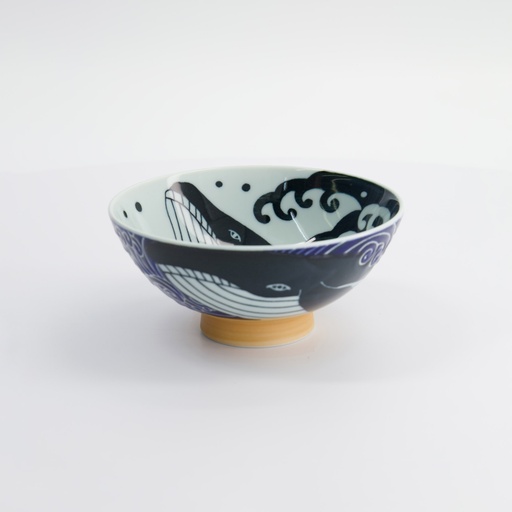 [18328] Kawaii Rice Bowl Whale 14.4x6.8cm 450ml MU-8011 6/48