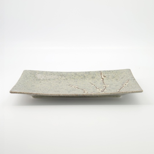 [16614] Grey Soshun Oblong Plate 33.2x19.3x2.2cm YT-9980 1/12