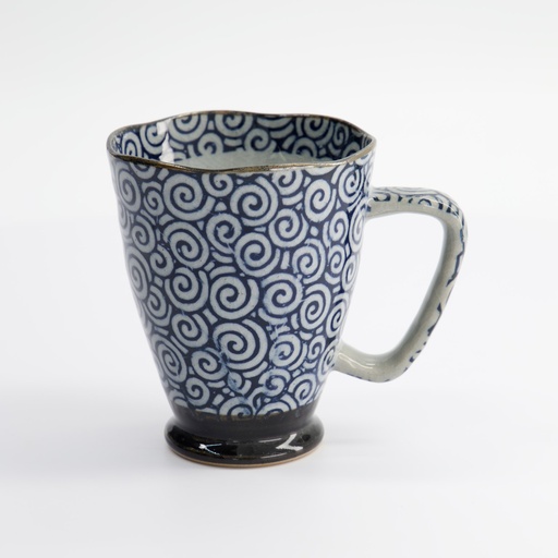 [17725] Mug 9x11cm 400ml Blue/Grey Circle MT-9996/F 6/60
