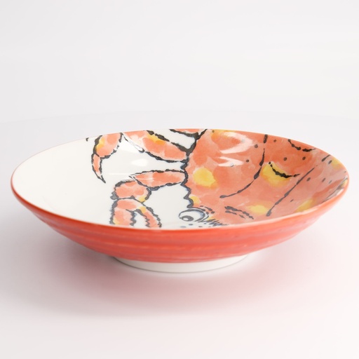 [17788] Seafood Deep Plate 21.7x5.2cm 900ml Crab Red HB-9929/K 17788 4/32
