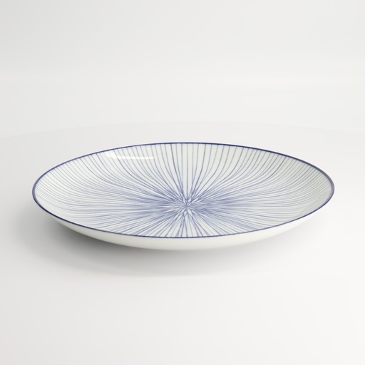 [17956] Nippon Blue Plate 25.7x3cm Lines TN-06/D 3/24
