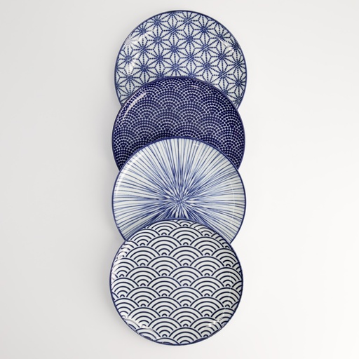 [17958] Nippon Blue Plate 16x2cm Assorted 4pcs 17958 1/12