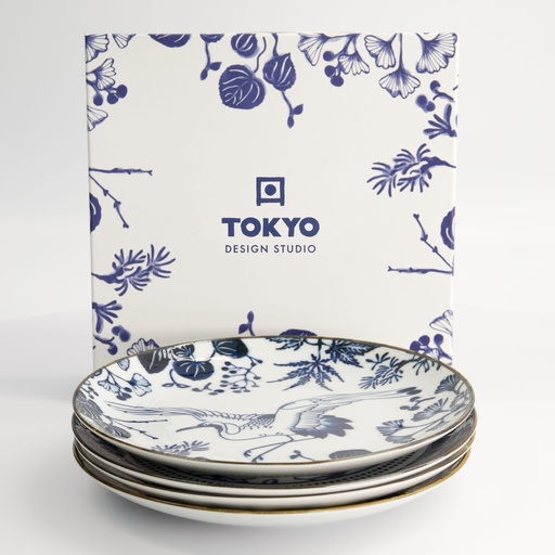 [16852] Flora Japonica Plate Giftset 20.6x2.2cm 4pcs TN-8043 1/12