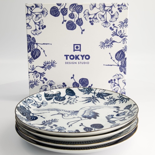 [16853] Flora Japonica Plate Giftset 25.7x3cm 4pcs TN-8044 1/6