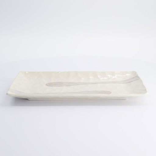 [16873] Mino Craft Rectangular Plate 31x17cm White 4/24