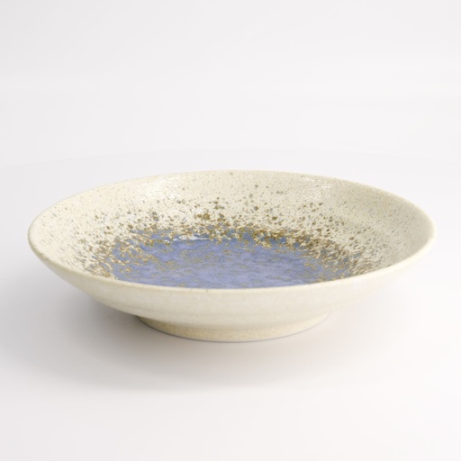 [16875] Minoyaki Aya White Deep Plate 23x5cm MS-8018/G 4/32