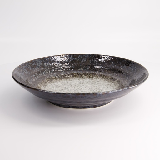 [16886] Minoyaki Eclipse White Mori Deep Plate 28.5x6cm MS-7126/B 2/16