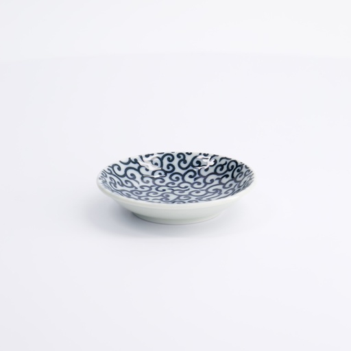 [17053] Sauce Dish 9.2cm Karakusa Usagi Plate YW-8051/B 12/144