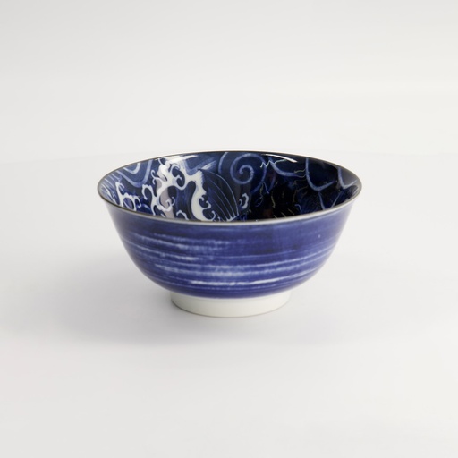 [17106] Japonism Carp Tayo Bowl 14.7x6.9cm 500ml Blue 6/48