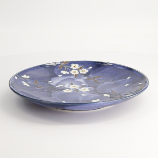 [17303] Blue Sakura Plate 26x3.4cm YT-9151 4/24